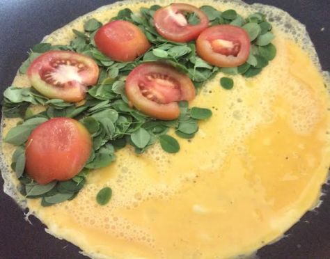 Malunggay and tomato omelette