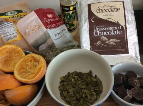 Primed Dark Chocolate with Candied Orange and Pumpkin Seed1