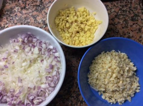 Onion and garlic and Ginger