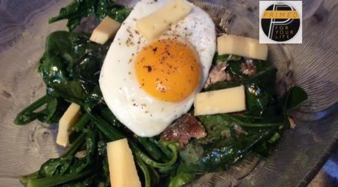 Primed Warm Spinach and Sardine Salad