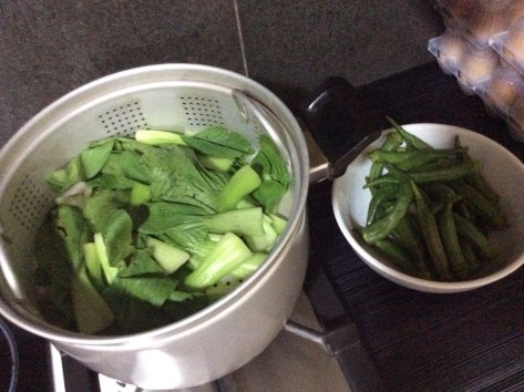 Steamed Bagna Caude dish bok choy